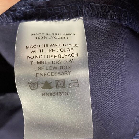 NWT Tencel Vince Camuto Navy Blue Vneck Button Down Spaghetti Strap Dress - Picture 9 of 11